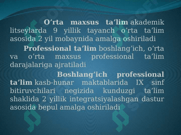 Mavzu: O`zbekiston Respublikasining “Ta`lim to‘g‘risidagi qonuni” va uning mohiyati 4