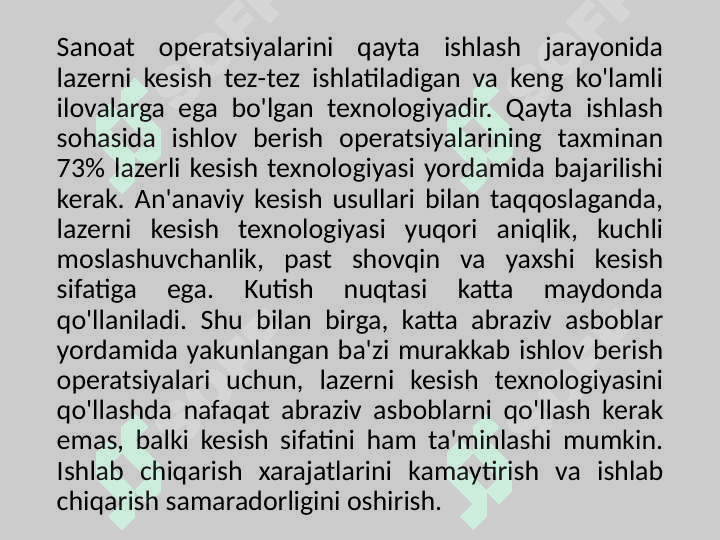 Lazerli kesish mashinasi lazer texnologiyasini qoʻllash 3