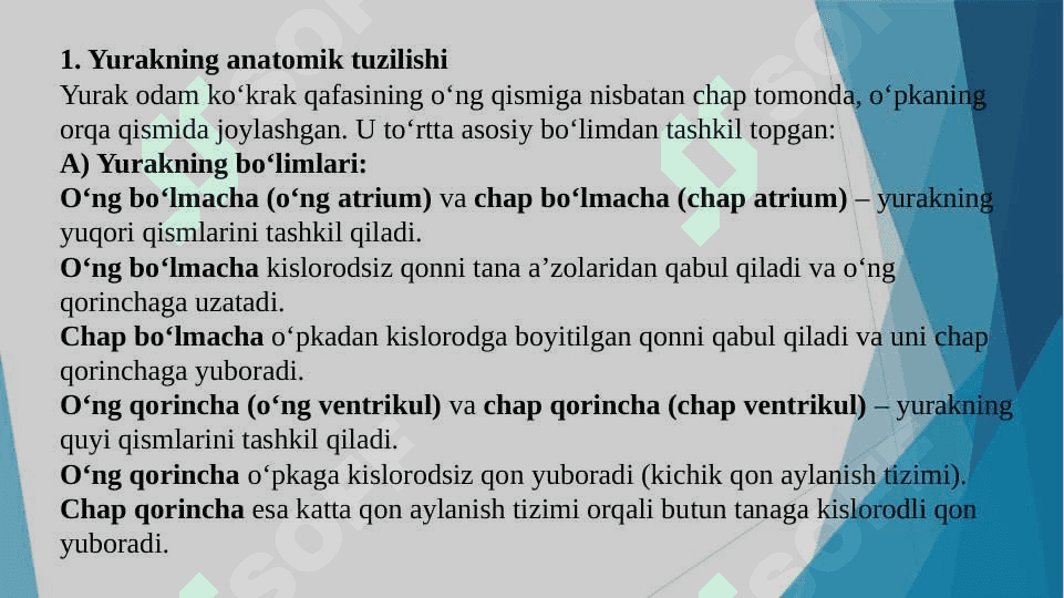 Yurak faoliyatini boshqarilishini o‘ziga xosligi 4