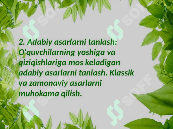 Umumiy o’rta ta’lim maktablarida adabiyot darslari ustida ishlash 4