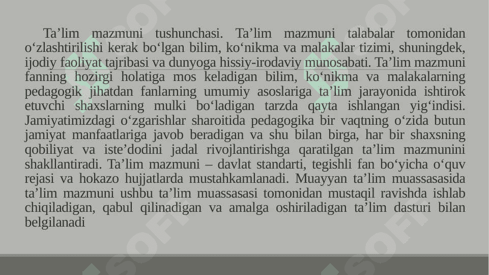 Pedagogika Ta'lim Yo'nalishi Bo'yicha Mutaxassis Tayyorlash Mazmuni 3
