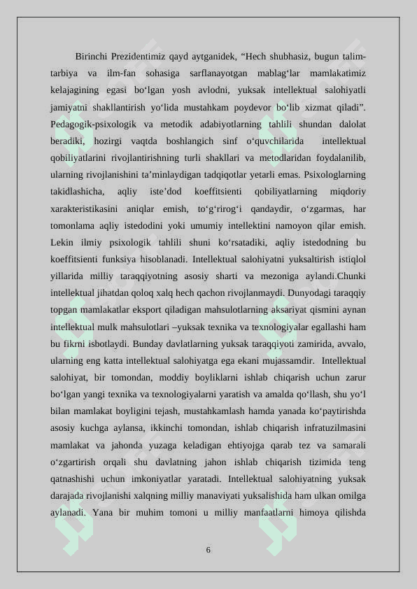 SINF RAHBARI ISHINI REJALASHTIRISH METODIKASI 6