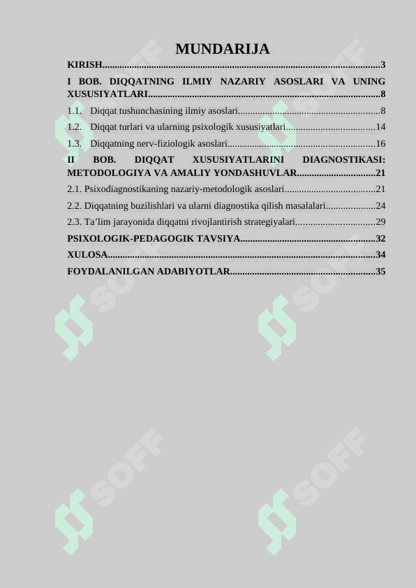 Diqqat xususiyatlari diagnostikasi 2