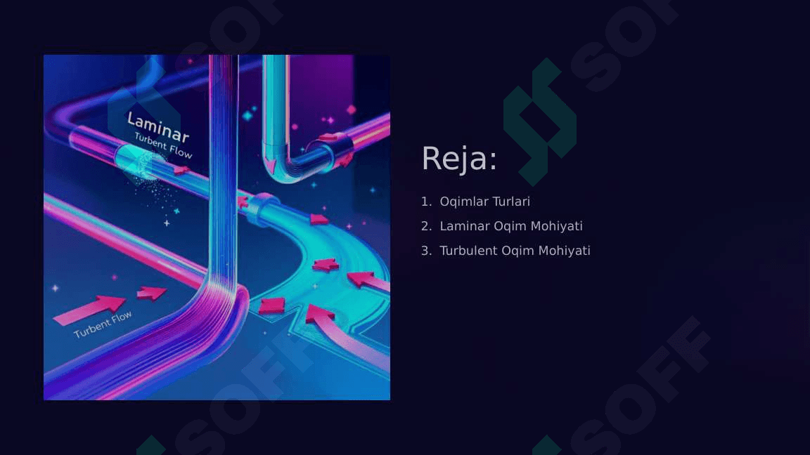 Laminar va turbulent oqimlar. Reynolds soni 2
