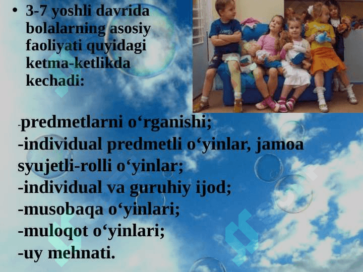 Maktabgacha yoshdagi bolalar psixik rivojlanishi (TAQDIMOT) 6