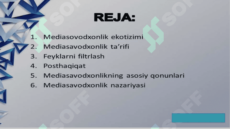 Media maydonda internet imkoniyatlari va media tushunchasi haqida (TAQDIMOT) 2