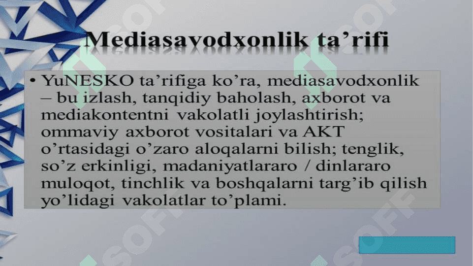 Media maydonda internet imkoniyatlari va media tushunchasi haqida (TAQDIMOT) 4