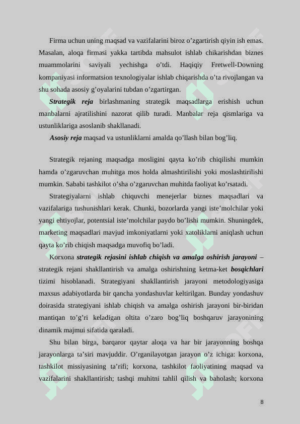 STRATEGIYANI AMALGA OSHIRISHNING ASOSIY BOSQICHLARI 1