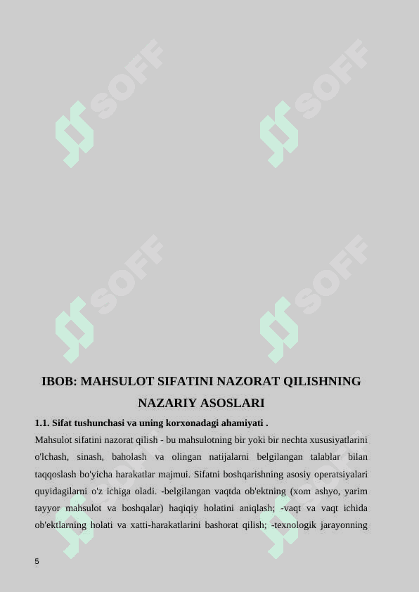 KORXONADA MAHSULOT SIFATINI  NAZORAT QILISH 5