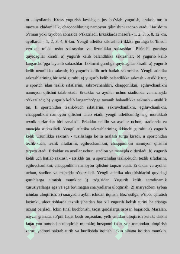 YENGIL ATLETIKA DARSIDA TEZKORLIKNI TARBIYALASH USULLARI. 7