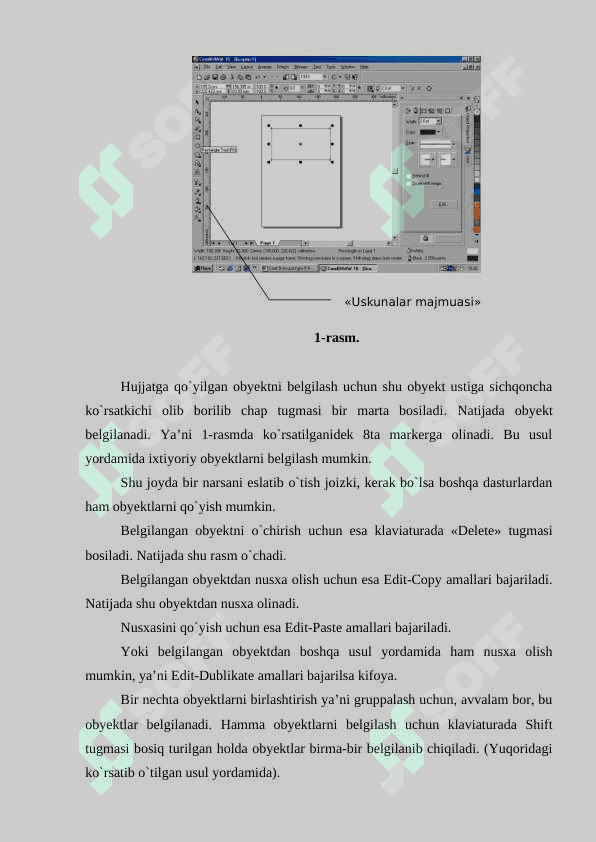 COREL DRAW DASTURIDA OBYEKTLAR BILAN ISHLASH 3