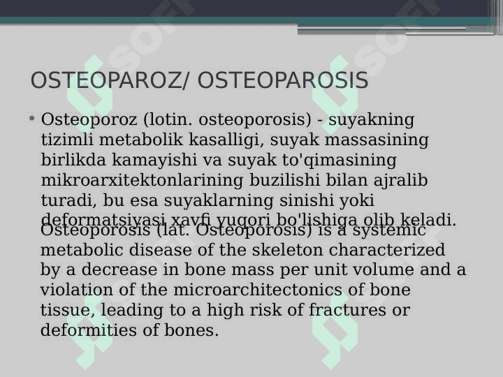 OSTEOPAROZ/ OSTEOPAROSIS 3
