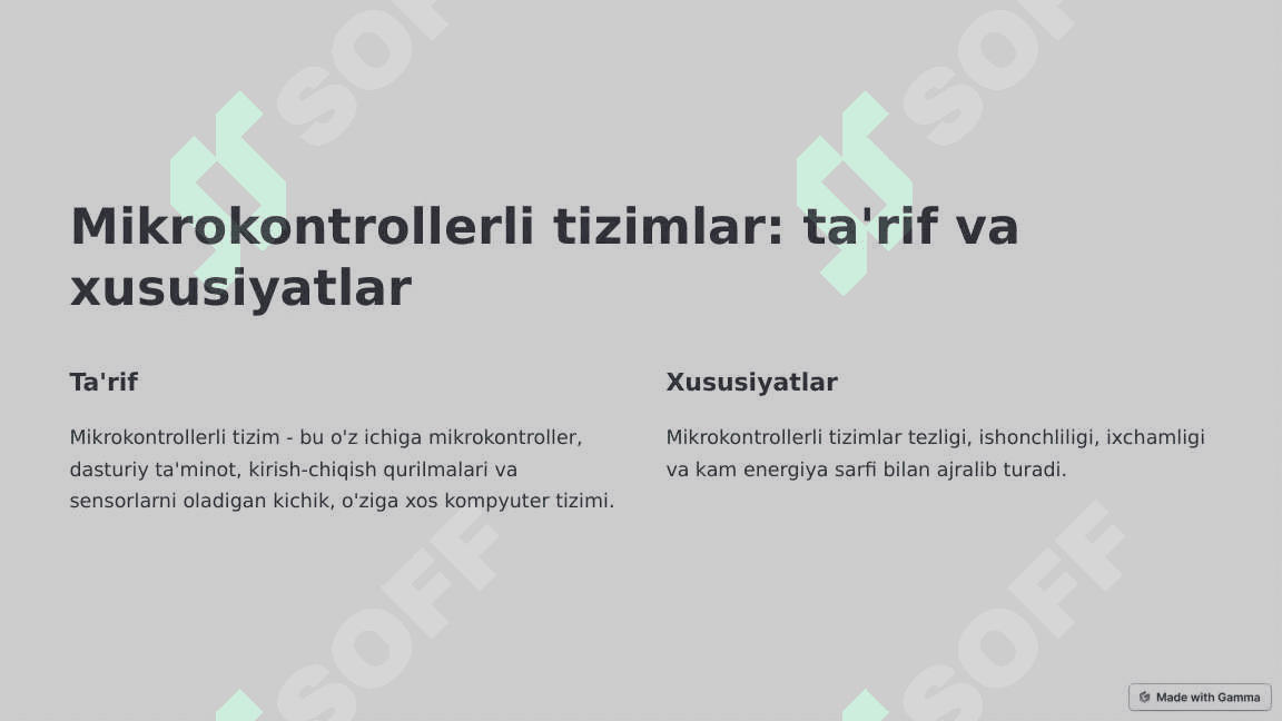 MIKROKONTROLLERLI TIZIMLARNI TASHXISLASH 2