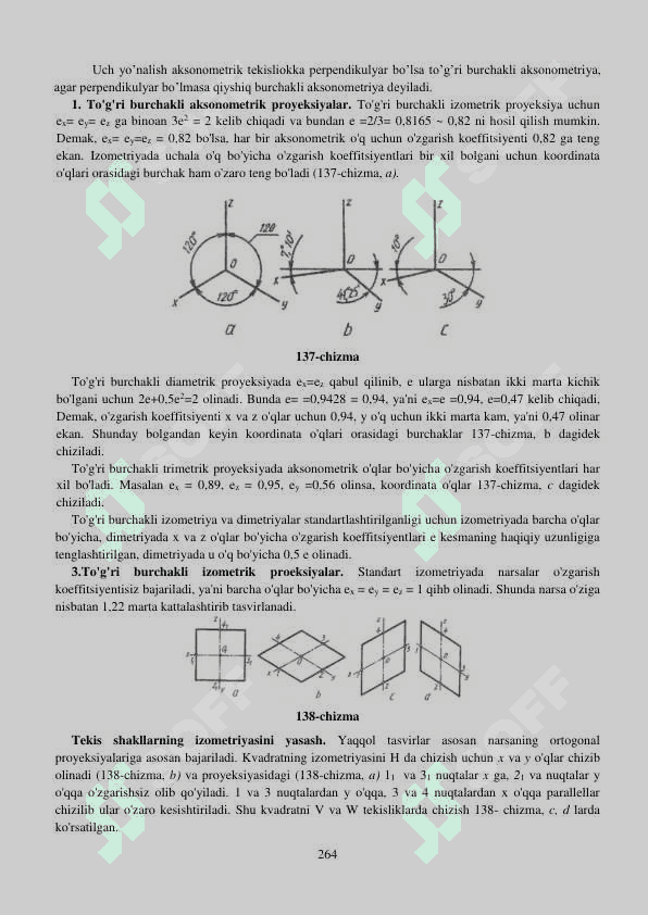 Detalning chorak qirqim bilan aksonometrik proeksiyasini qurish 2