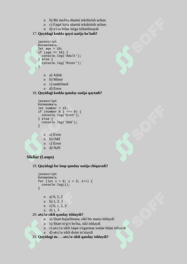 O'zgaruvchilar (Variables) test 4