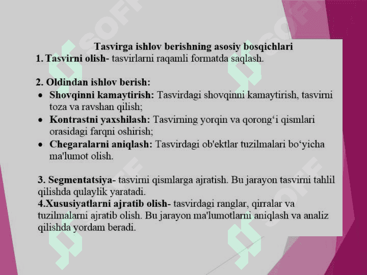 TASVIRNI OLDINGI ISHLOV BERISH ALGORITMLARI 3