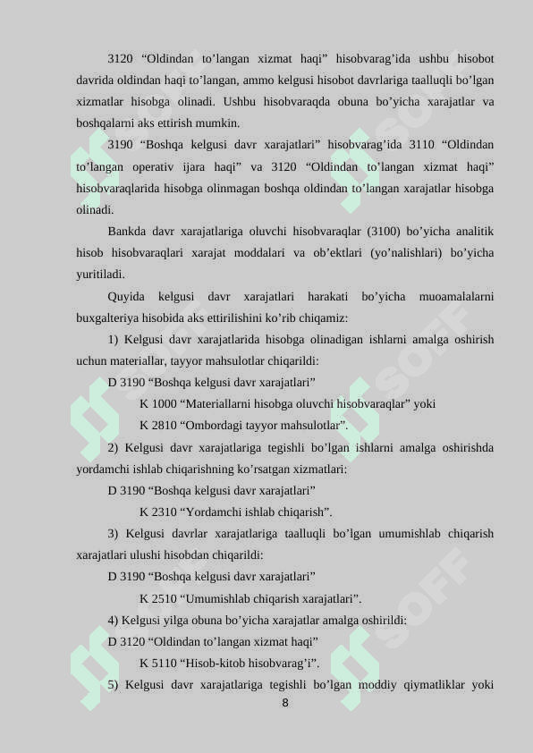Bankda davr xarajatlari xisobi 8