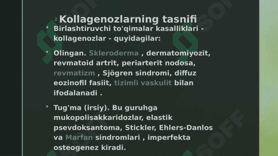 Kollagenozlar, patagenezi va tashxisi 3