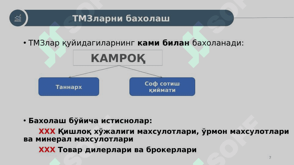 Товар моддий захиралар 7