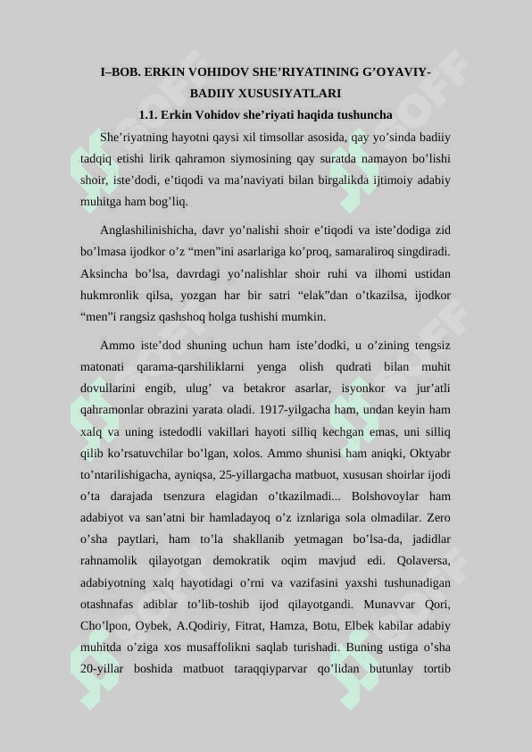 ERKIN VOHIDOV SHE’RIYATINING G’OYAVIY-BADIIY XUSUSIYATLARI 6