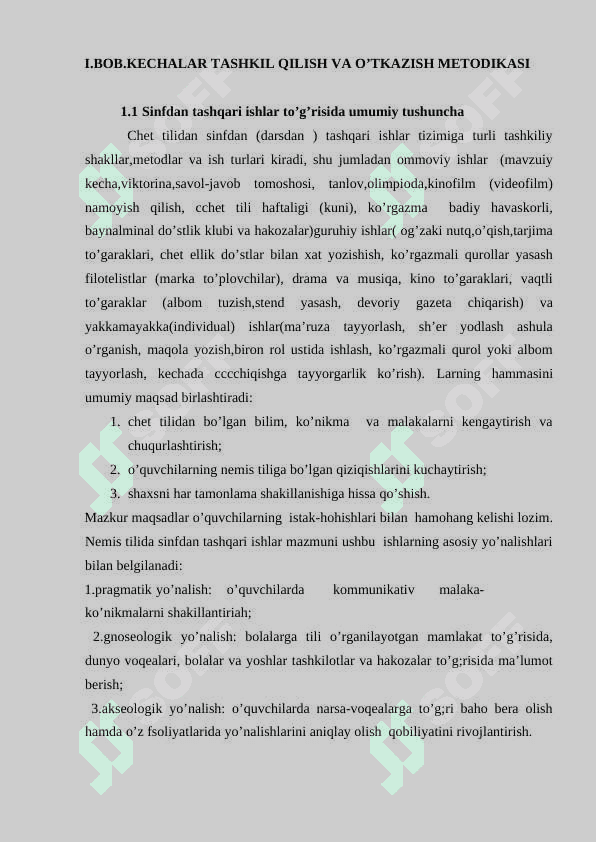 Chet tilida sinfdan tashqari ishlarni tashkil qilish va o’tkazish metodikasi 6