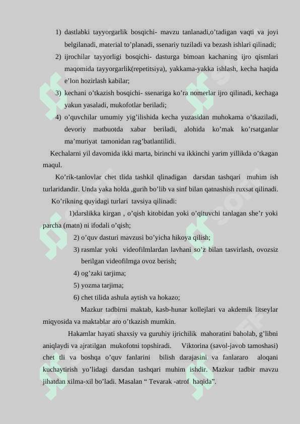 Chet tilida sinfdan tashqari ishlarni tashkil qilish va o’tkazish metodikasi 8