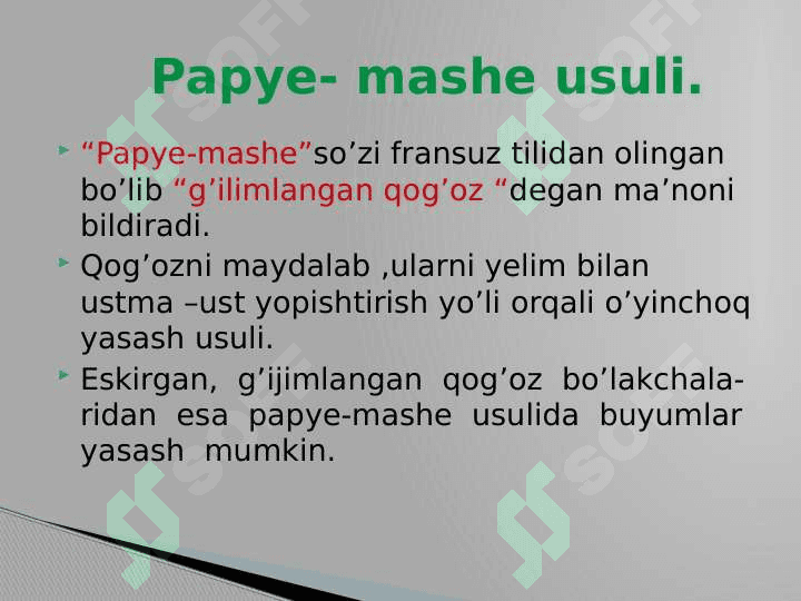 Papye-mashe usuli 3