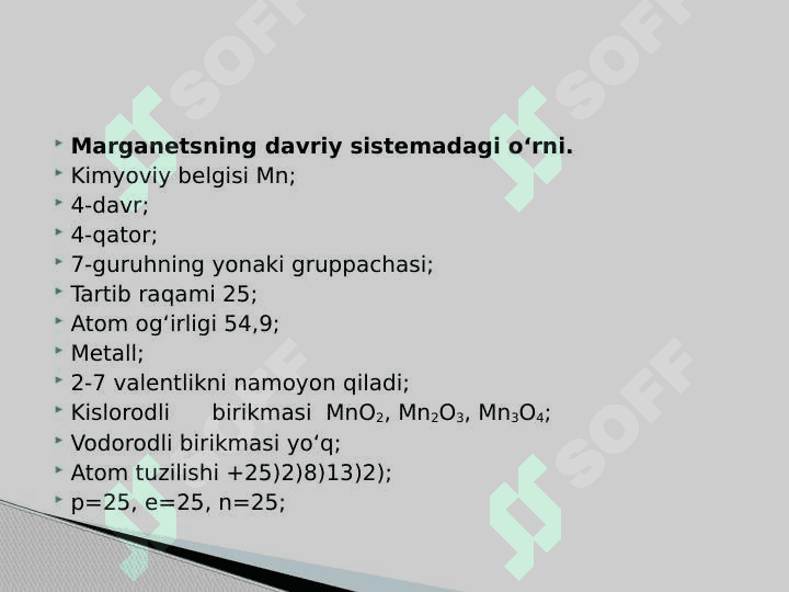 Marganes haqida va uning birikmalari 5