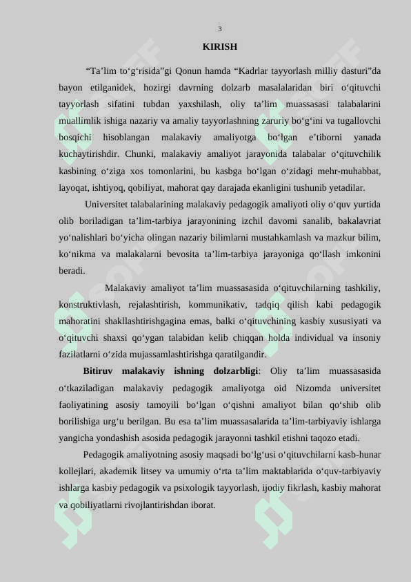 Talabalar malakaviy amaliyotini tashkil qilish, nazorat etish va baholash metodikasi 3