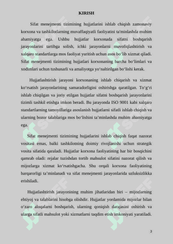 SIFAT MENEJMENTI TIZIMINING HUJJATLARINI ISHLAB CHIQISH 3