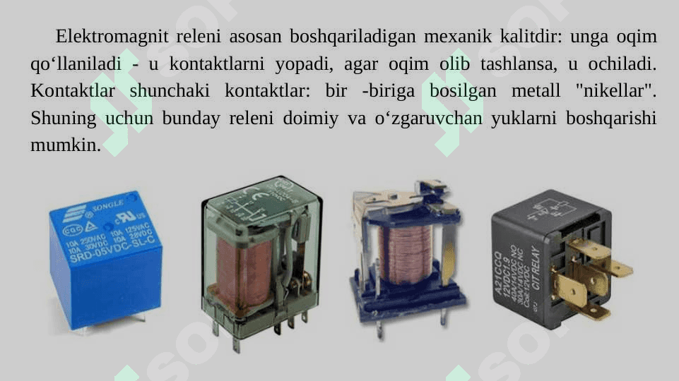 Rele. Releni tranzistor orqali boshqarish. 3