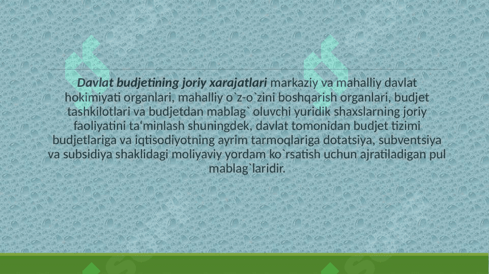 DAVLAT BUDJETI XARAJATLARI TIZIMI 6