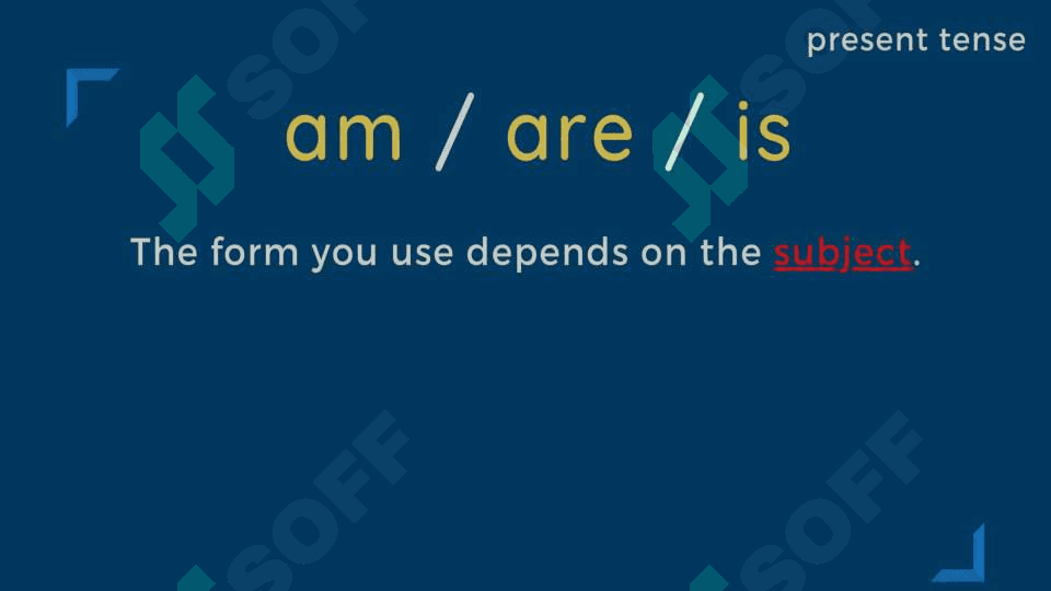The verb "to be" present tense 7