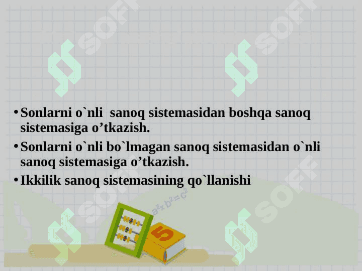 “BOSHLANG`ICH MATEMATIKA KURSI NAZARIYASI”  FANIDAN TAQDIMOT pptx 2