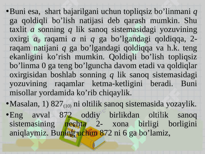 “BOSHLANG`ICH MATEMATIKA KURSI NAZARIYASI”  FANIDAN TAQDIMOT pptx 4