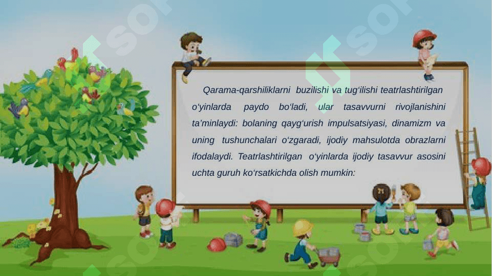 "Sahnalashtirish faoliyati" taqdimot 6