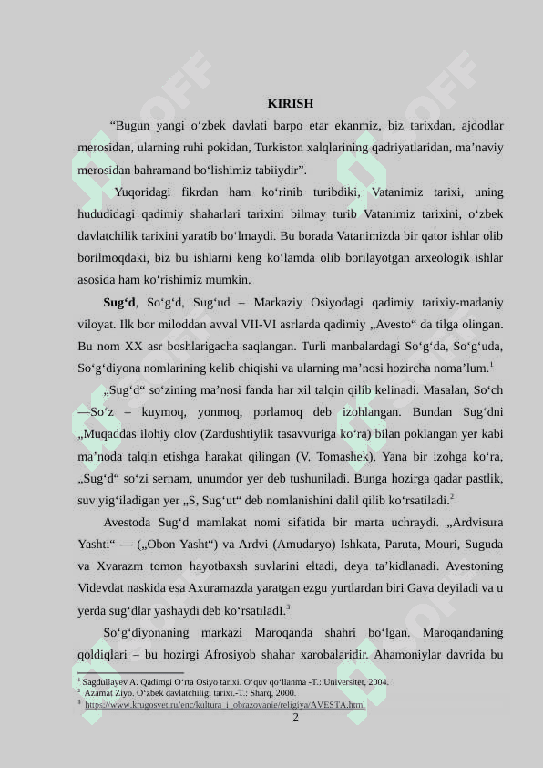 Qadimgi Sug‘d arxeologiyasi kurs ishi 2