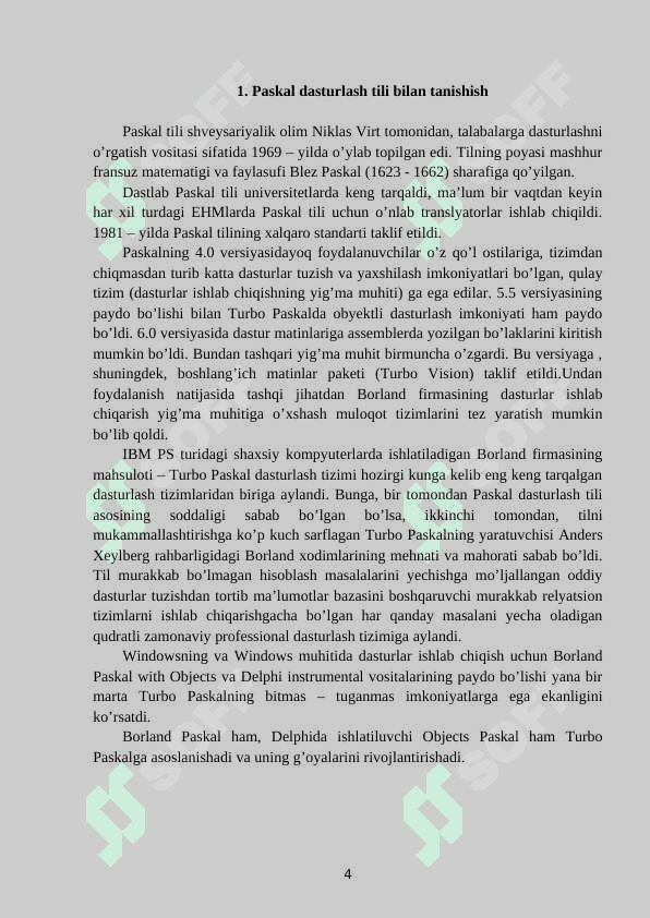 Paskal dasturlash tilida chiziqli dasturlar tuzish 4