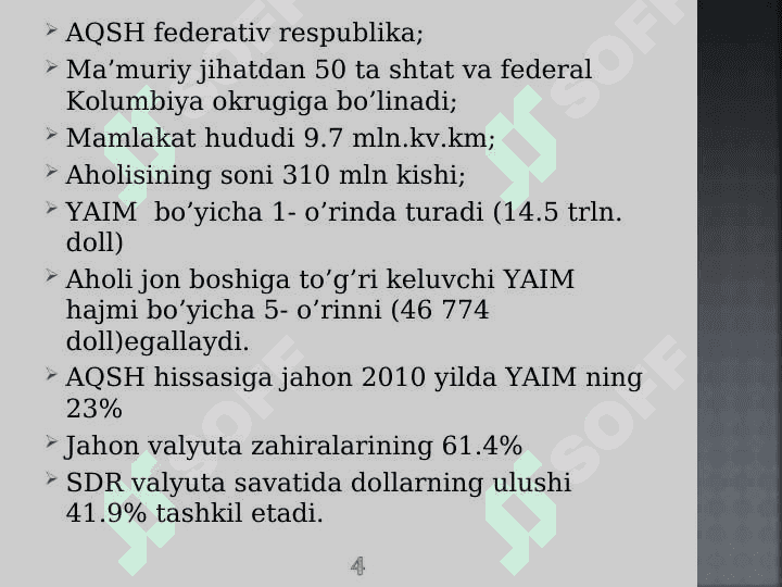Amerika qo’shma shtatlari iqtisodiyoti 4