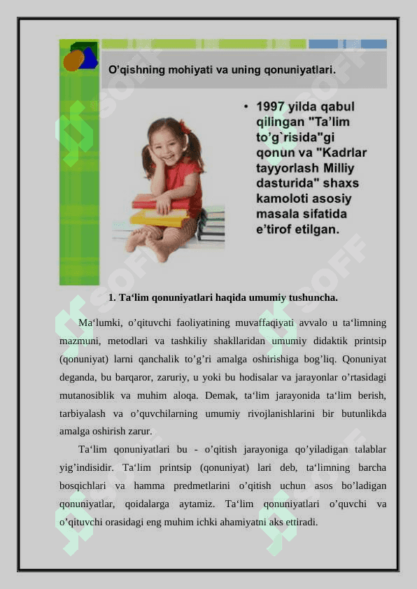 Ta‘lim qonuniyatlari va mazmuni 2