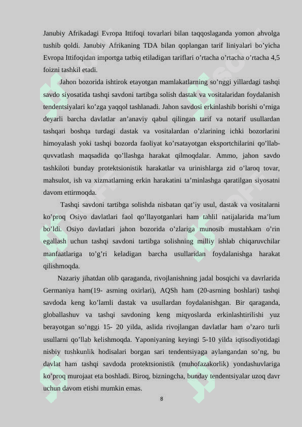 O'ZBEKISTON IQTISODIYOTIDA QO'SHIMCHA DAROMAD MANBALARI 8