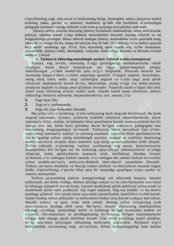 TARBIYAVIY ISHLAR METODIKASI FANINING ILMIY ASOSLARI 3