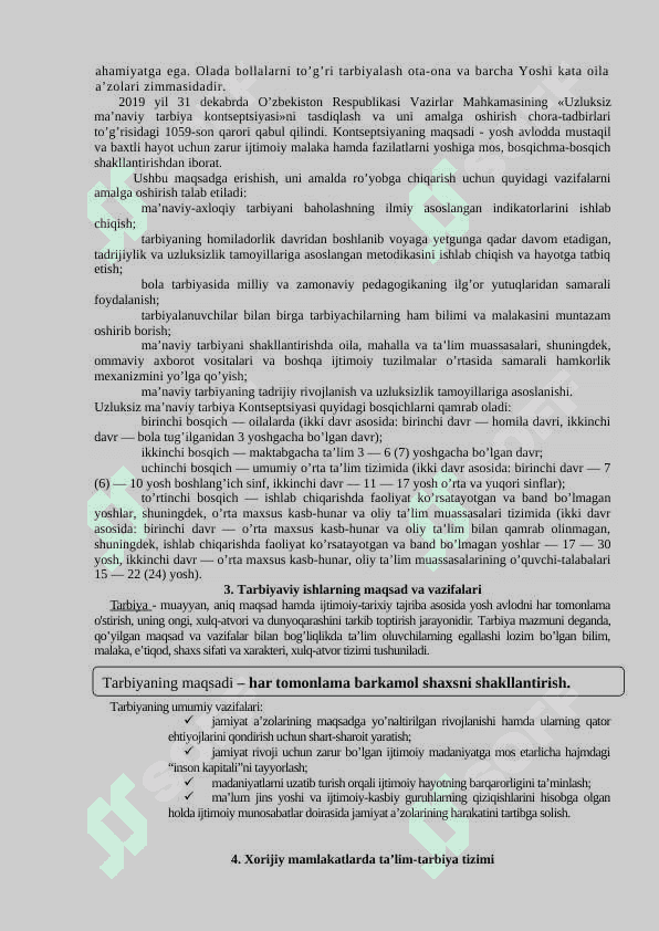 TARBIYAVIY ISHLAR METODIKASI FANINING ILMIY ASOSLARI 4