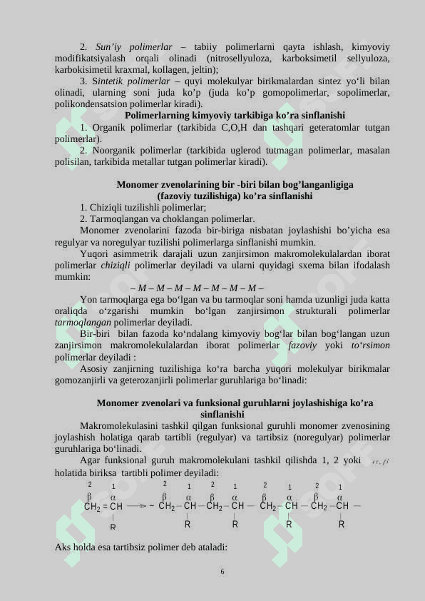 YUQORI MOLEKULYAR BIRIKMALAR KIMYOSI 6
