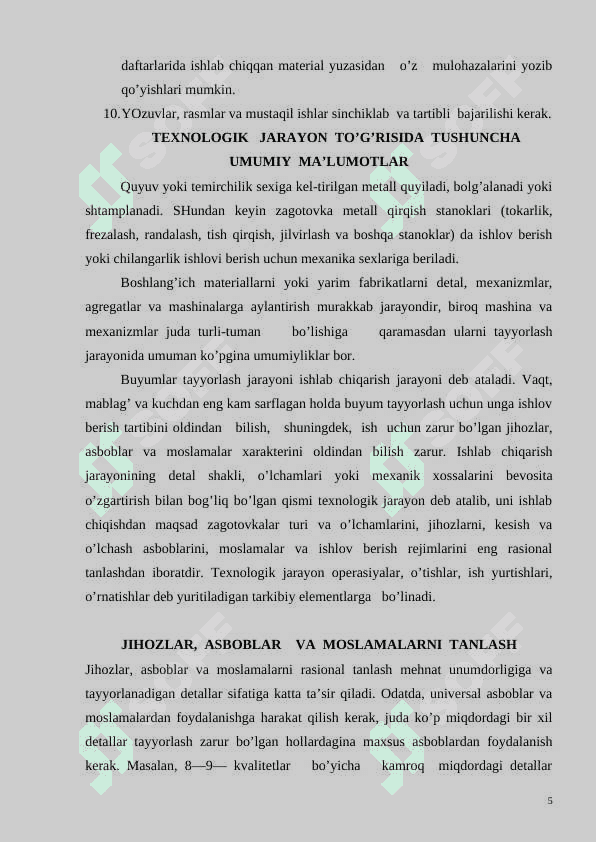 Kasb ta’limi praktikumi 5