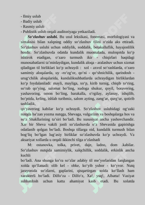 Nutq uslublaridan to’g’ri foydalanish 3