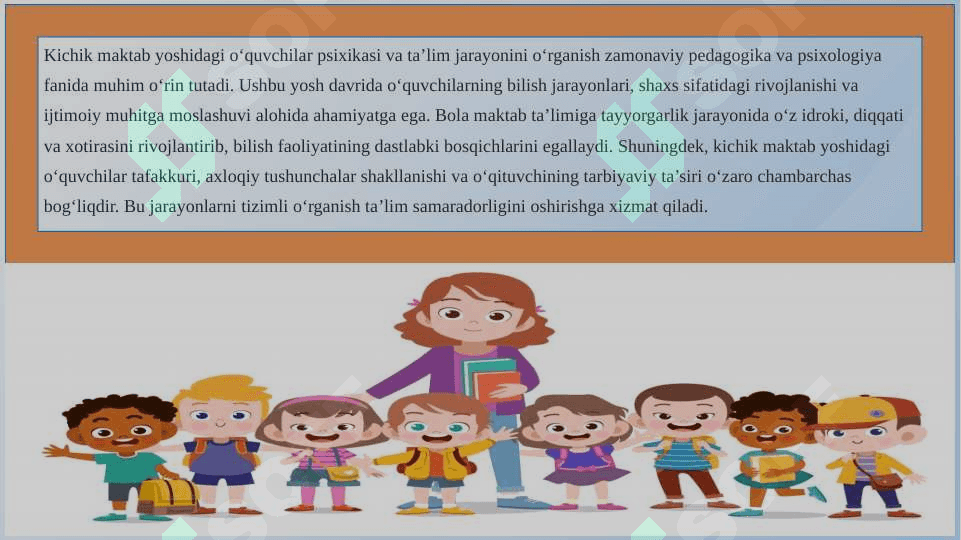 KICHIK MAKTAB YOSHIDAGI 0 ‘QUVCHILARNING PSIXOLOGIK XUSUSIYATLARI 3