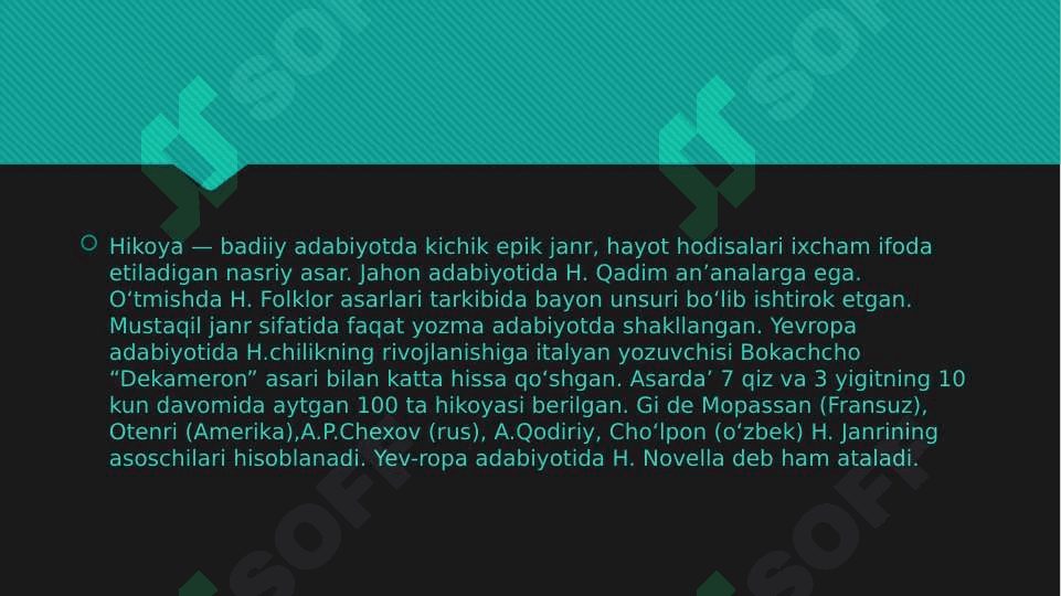HİKOYA,QİSSA VA ROMAN İSTİLOHLARİ 2