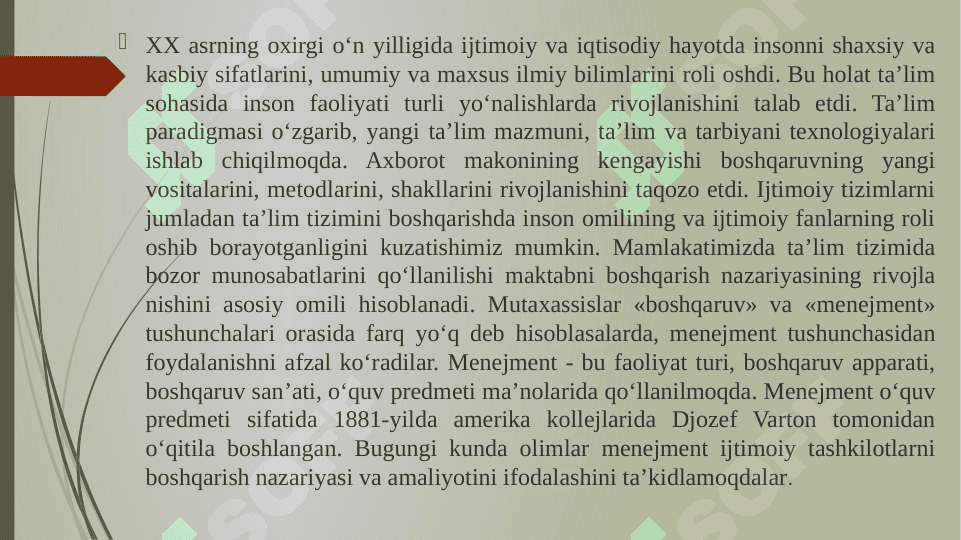 O‘ZBEKISTON RESPUBLIKASI TA'LIM TIZIMI (taqdimot) 4