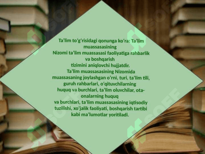 Ta'lim muassasasini boshqarishga doir me'yoriy-huquqiy hujjatlar (TAQDIMOT) 4